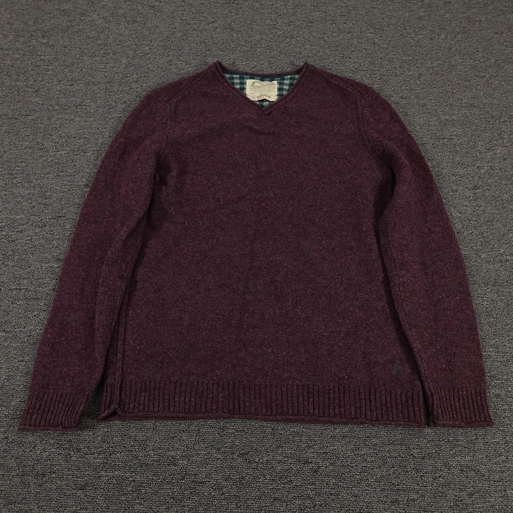 White Stuff Sweater Mens Medium Purple‎ V Neck Pullover Laundered Classics Knit